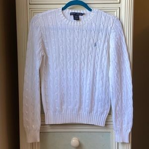 Ralph Lauren White Cable Knit Sweater
